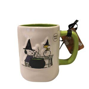PEANUTS X Rae Dunn Double Sided Snoopy Witch Woodstock WITCH'S BREW Lime Interio